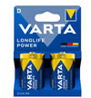 Blister 2 batterie torcia Longlife Power LR20 Varta