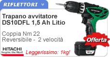 Trapano avvitatore a batteria Litio DS10DFL Hitachi Trapano avvitatore DS10DFL Hitachi