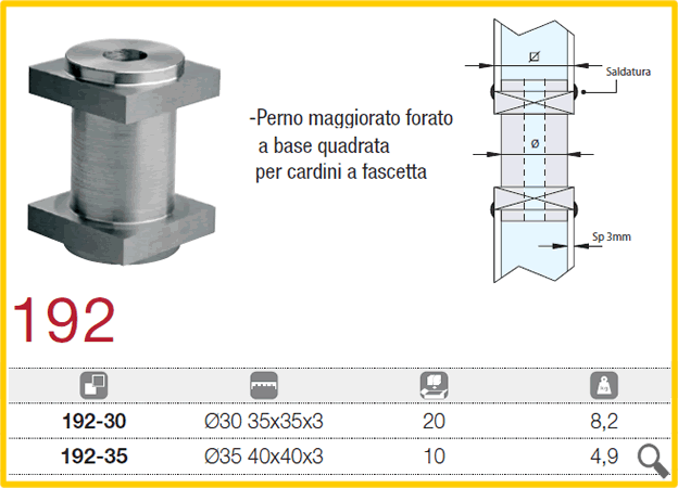 Perno forato per portone scorrevole